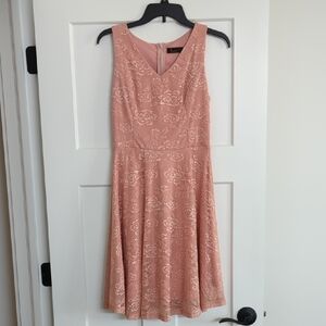 Pink Lace Sleeveless Dress